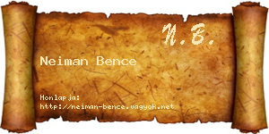 Neiman Bence névjegykártya